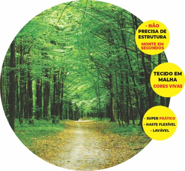 Painel Redondo 3D Floresta Abre Fácil Tecido