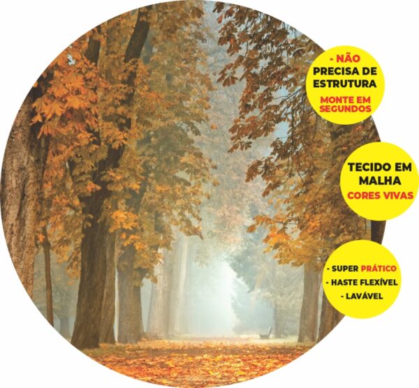 Painel Redondo 3D Floresta Abre Fácil Tecido