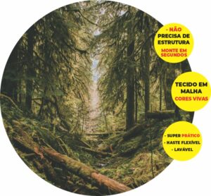 Painel Redondo 3D Floresta Abre Fácil Tecido