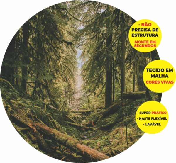 Painel Redondo 3D Floresta Abre Fácil Tecido