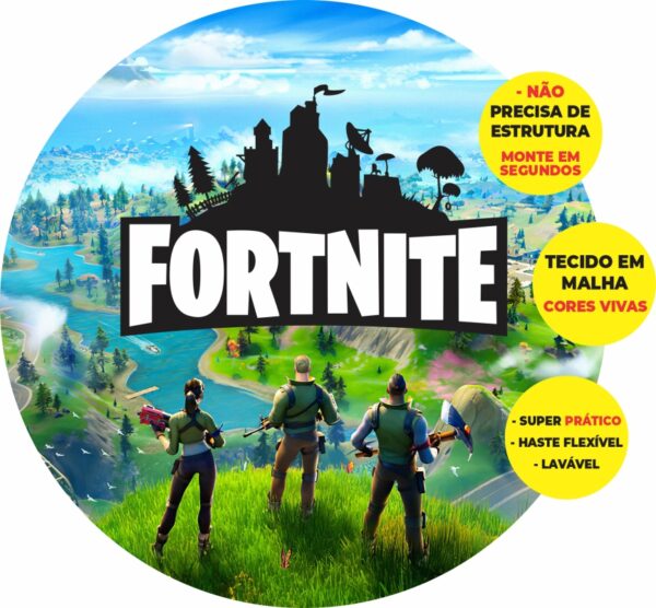 Painel Redondo 3D Fortnite Abre Fácil Tecido