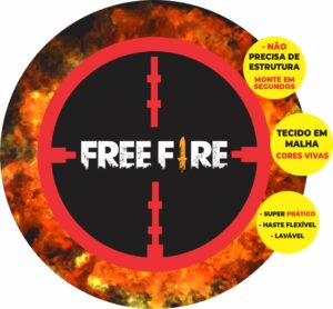 Painel Redondo 3D Free Fire Abre Fácil Tecido