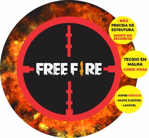 Painel Redondo 3D Free Fire Abre Fácil Tecido