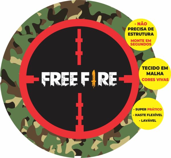 Painel Redondo 3D Free Fire Abre Fácil Tecido