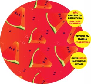 Painel Redondo 3D Frutas Abre Fácil Tecido