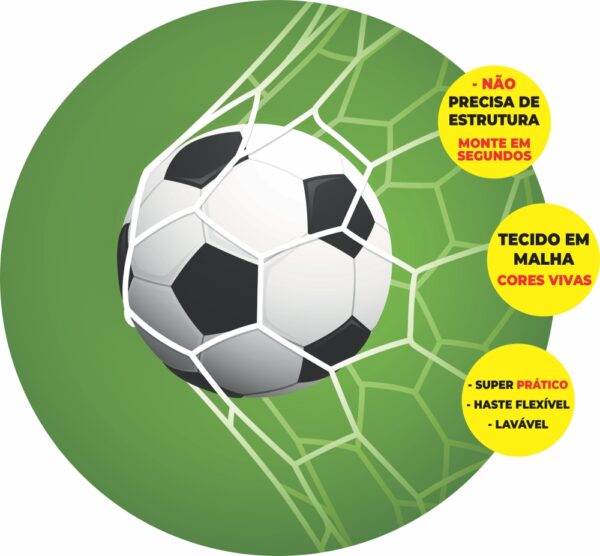 Painel Redondo 3D Futebol Abre Fácil Tecido
