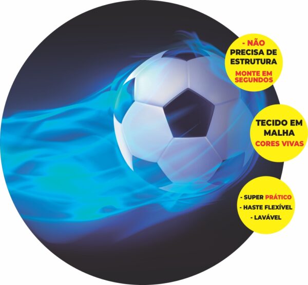Painel Redondo 3D Futebol Abre Fácil Tecido