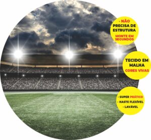 Painel Redondo 3D Futebol Abre Fácil Tecido