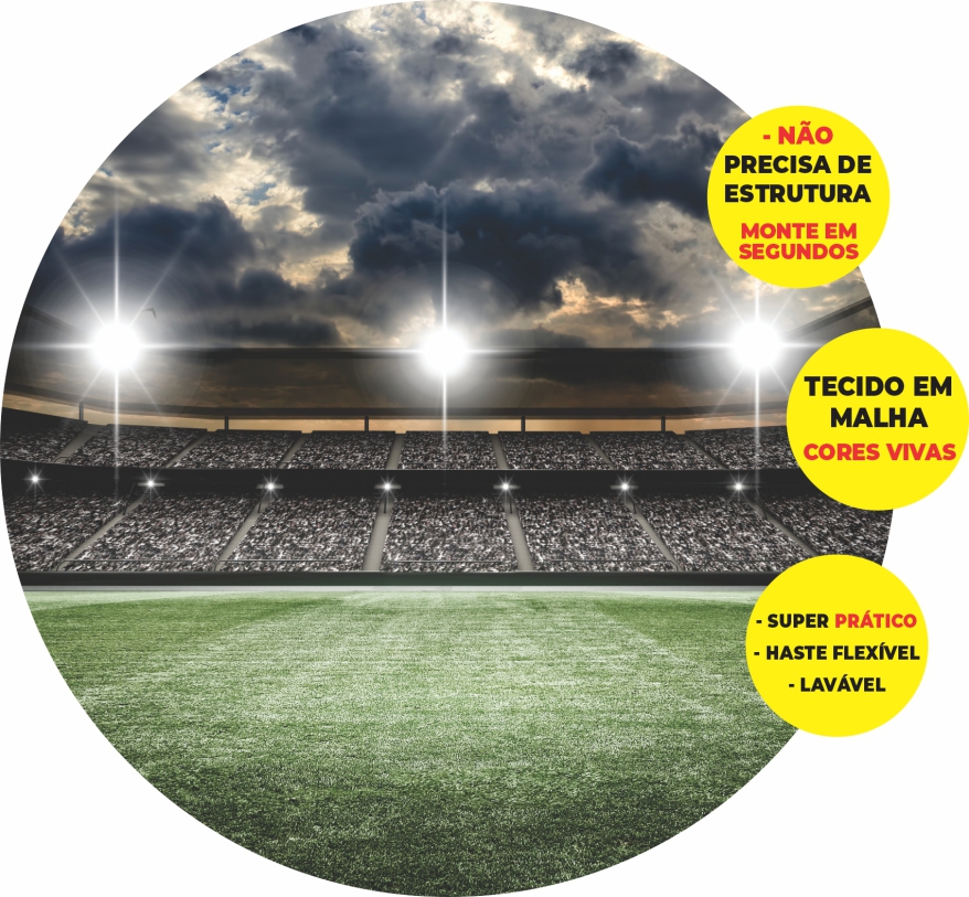 Painel Redondo 3D Futebol Abre Fácil Tecido