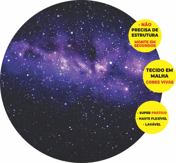 Painel Redondo 3D Galaxia Abre Fácil Tecido