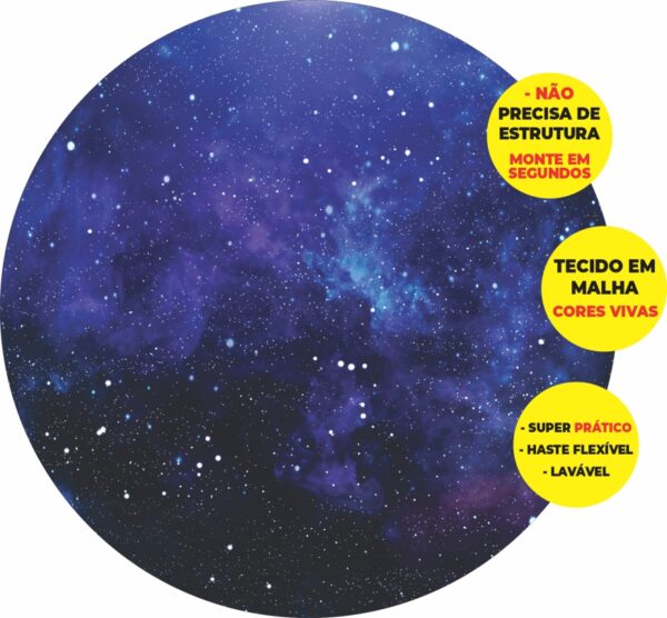 Painel Redondo 3D Galaxia Abre Fácil Tecido