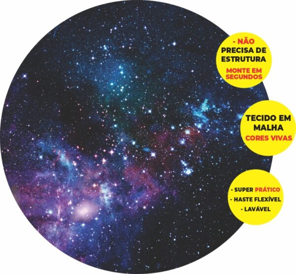 Painel Redondo 3D Galaxia Abre Fácil Tecido