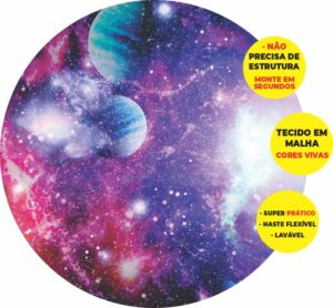 Painel Redondo 3D Galaxia Abre Fácil Tecido