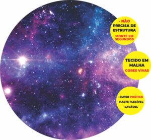 Painel Redondo 3D Galaxia Abre Fácil Tecido