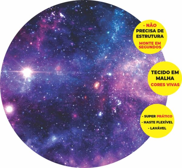 Painel Redondo 3D Galaxia Abre Fácil Tecido