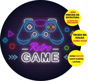 Painel Redondo 3D Game Abre Fácil Tecido