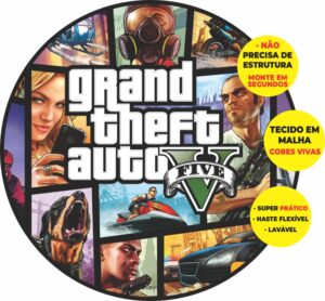 Painel Redondo 3D Gta Abre Fácil Tecido