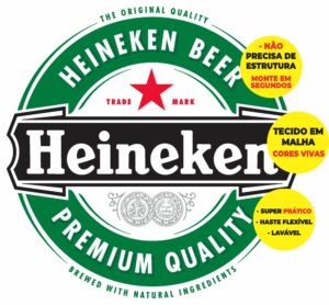 Painel Redondo 3D Heineken Abre Fácil Tecido