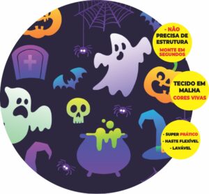 Painel Redondo 3D Halloween Abre Fácil Tecido