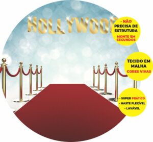 Painel Redondo 3D Hollywood Abre Fácil Tecido