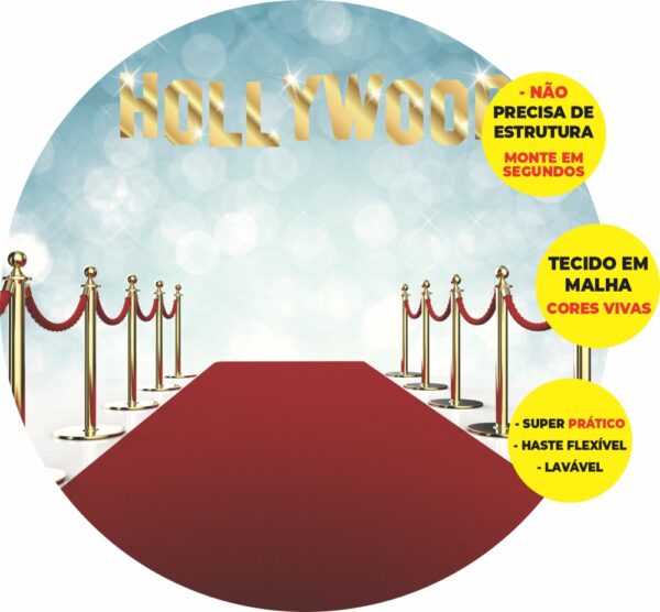 Painel Redondo 3D Hollywood Abre Fácil Tecido