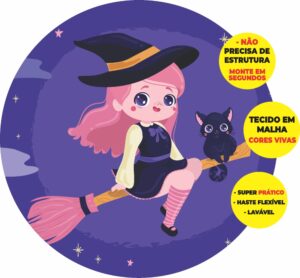Painel Redondo 3D Halloween Abre Fácil Tecido