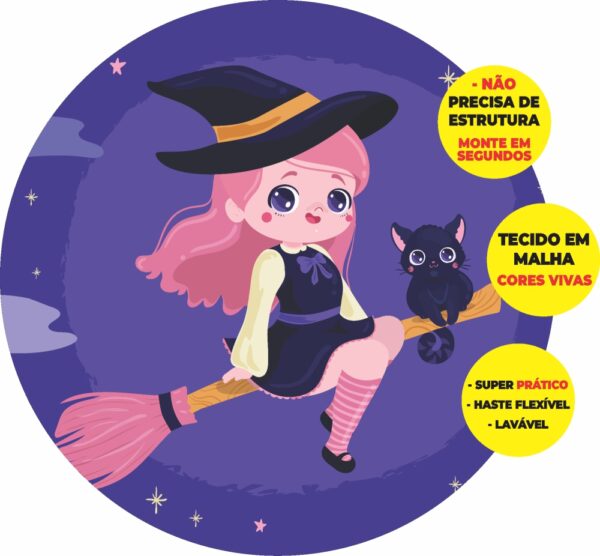 Painel Redondo 3D Halloween Abre Fácil Tecido