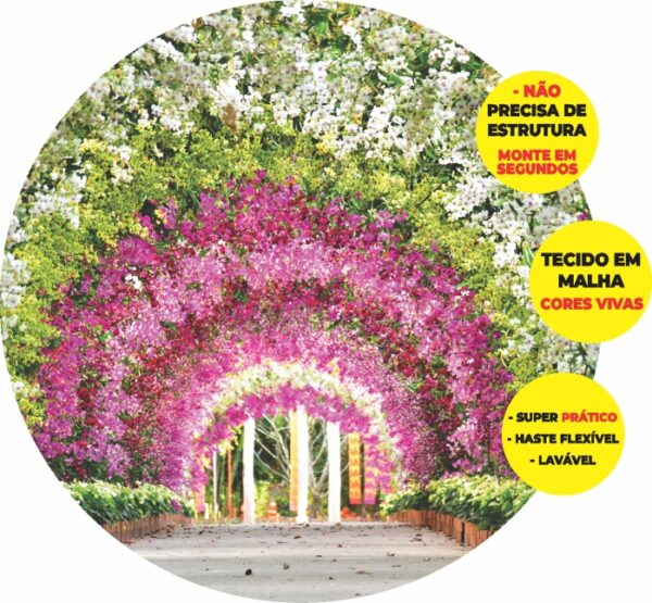 Painel Redondo 3D Jardim Abre Fácil Tecido