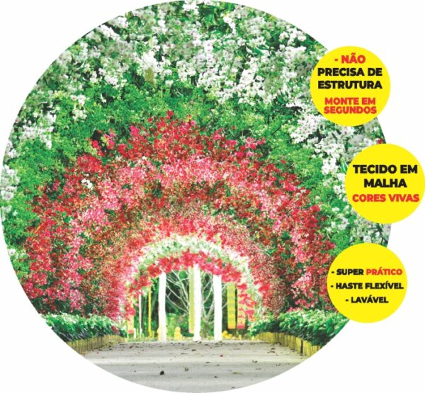 Painel Redondo 3D Jardim Abre Fácil Tecido