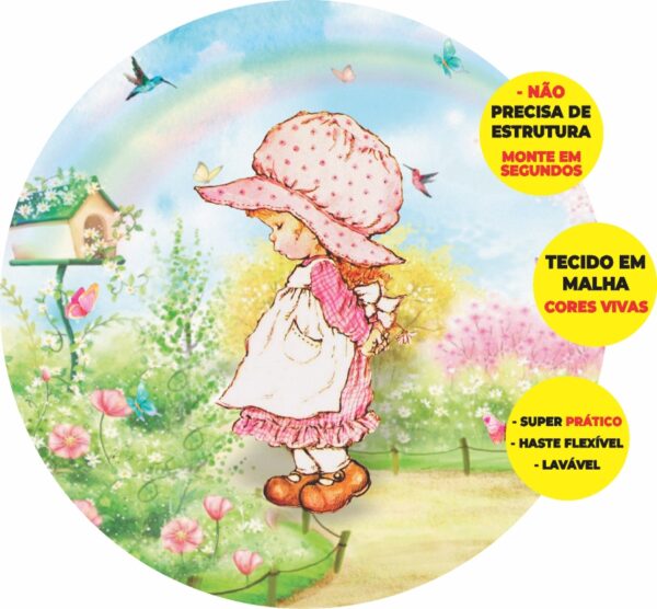 Painel Redondo 3D Jardim Abre Fácil Tecido