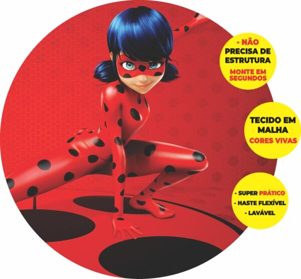 Painel Redondo 3D Lady Bud Abre Fácil Tecido