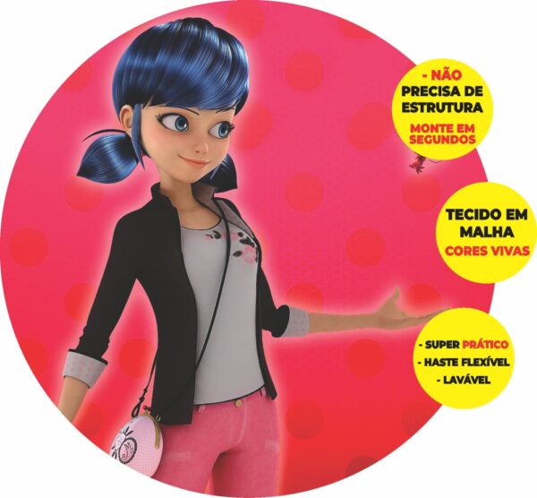 Painel Redondo 3D Lady Bud Abre Fácil Tecido