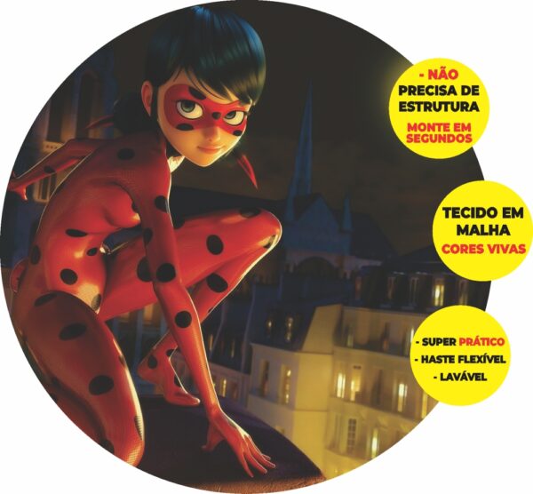 Painel Redondo 3D Lady Bud Abre Fácil Tecido