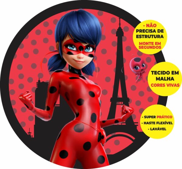 Painel Redondo 3D Lady Bud Abre Fácil Tecido