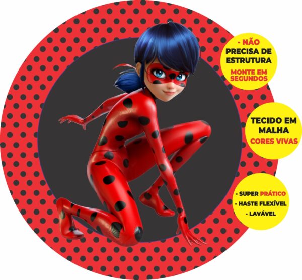 Painel Redondo 3D Lady Bud Abre Fácil Tecido