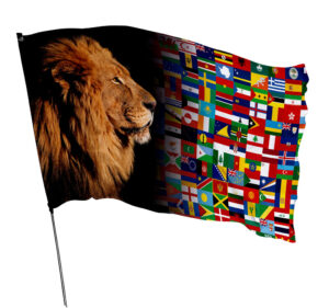 Bandeira Leão de Judá Nações Em Tecido Oxford
