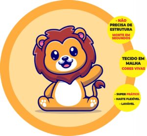 Painel Redondo 3D Leãozinho Abre Fácil Tecido