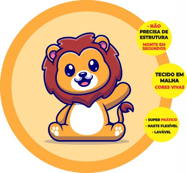 Painel Redondo 3D Leãozinho Abre Fácil Tecido