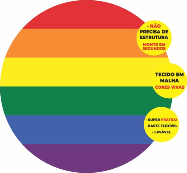 Painel Redondo 3D Lgbt  Abre Fácil Tecido