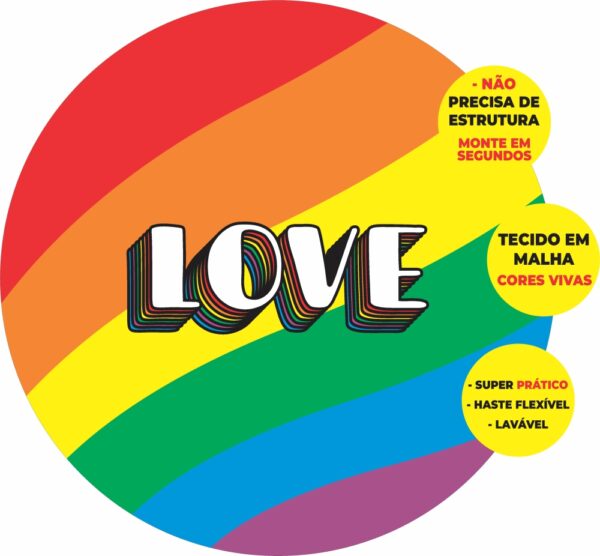 Painel Redondo 3D Lgbt  Abre Fácil Tecido