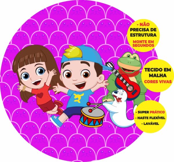 Painel Redondo 3D Luccas Neto Abre Fácil Tecido
