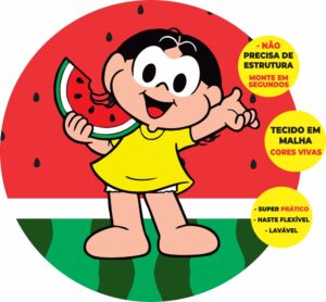 Painel Redondo 3D Magali Abre Fácil Tecido