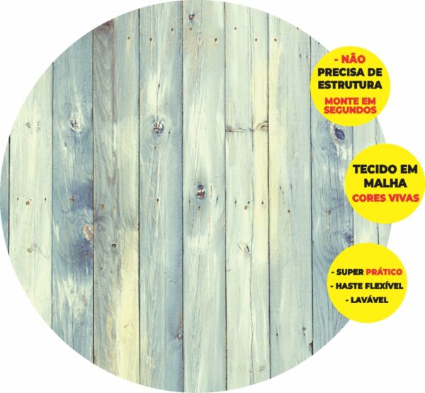 Painel Redondo 3D Madeira Clara Abre Fácil Tecido