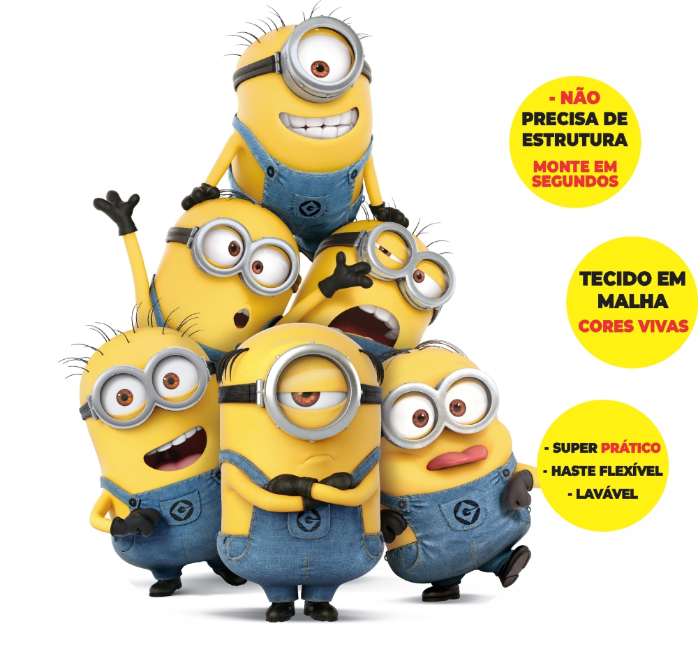 Painel Redondo 3D Minions Abre Fácil Tecido