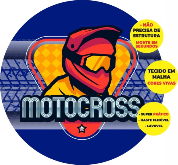 Painel Redondo 3D Motocross Abre Fácil Tecido