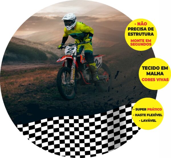 Painel Redondo 3D Motocross Abre Fácil Tecido
