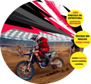 Painel Redondo 3D Motocross Abre Fácil Tecido