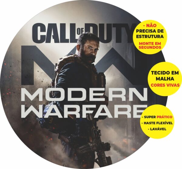 Painel Redondo 3D Call Of Duty Abre Fácil Tecido