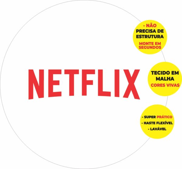 Painel Redondo 3D Netflix Abre Fácil Tecido