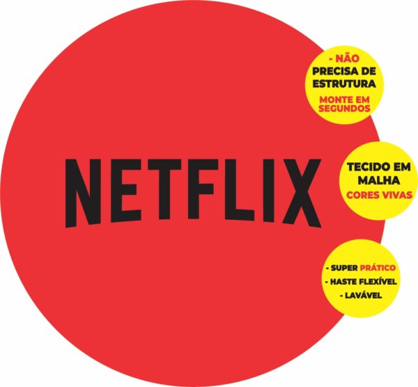 Painel Redondo 3D Netflix Abre Fácil Tecido